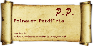 Polnauer Petúnia névjegykártya